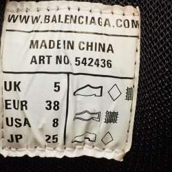 Pre Owned Balenciaga  Yellow/Grey Faux Leather and Mesh Track Low Top Sneakers Size 38