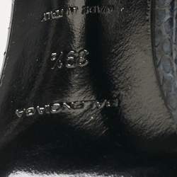 Pre Owned Balenciaga Navy Blue Suede and Python Open Toe Glove Slingback Sandals Size 39.5