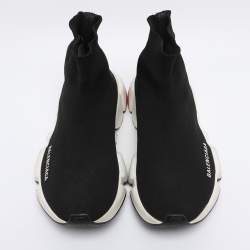 Pre Owned Balenciaga Black Knit Fabric Speed Trainer Sneakers Size 38