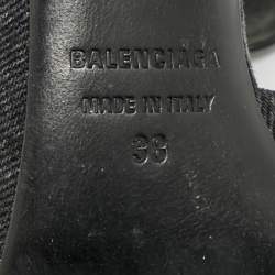 Pre Owned Balenciaga Black Denim BB Knife D'orsay Pumps Size 38