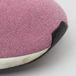 Pre Owned Balenciaga Metallic Pink Knit Fabric Speed Trainer Slip On Sneakers Size 37
