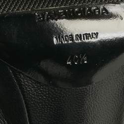 Pre Owned Balenciaga Black/White Leather Glove Ankle Strap Open Toe Mules Size 40.5