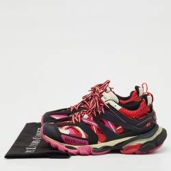 Pre Owned Balenciaga Multicolor Faux Leather and Mesh Track Sneakers Size 37