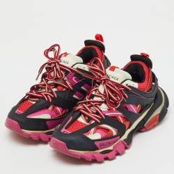 Pre Owned Balenciaga Multicolor Faux Leather and Mesh Track Sneakers Size 37