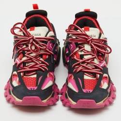 Pre Owned Balenciaga Multicolor Faux Leather and Mesh Track Sneakers Size 37