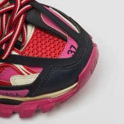Pre Owned Balenciaga Multicolor Faux Leather and Mesh Track Sneakers Size 37