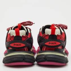 Pre Owned Balenciaga Multicolor Faux Leather and Mesh Track Sneakers Size 37