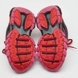 Pre Owned Balenciaga Multicolor Faux Leather and Mesh Track Sneakers Size 37