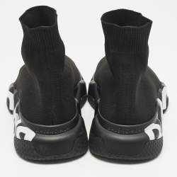 Pre Owned Balenciaga Black Stretch Fabric Speed High Top Sneakers Size 35