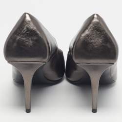 Pre Owned Balenciaga Metallic Leather Knife BB Pointed Toe Pumps Size 39.5