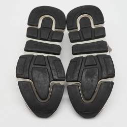 Pre Owned Balenciaga Grey Knit Fabric Speed Trainer High Top Sneakers Size 37