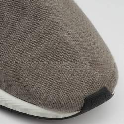 Pre Owned Balenciaga Grey Knit Fabric Speed Trainer High Top Sneakers Size 37