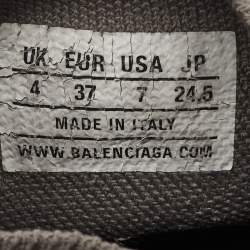 Pre Owned Balenciaga Grey Knit Fabric Speed Trainer High Top Sneakers Size 37
