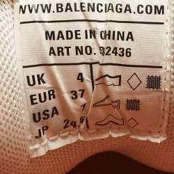 Pre Owned Balenciaga White Mesh and Faux Leather Track Sneakers Size 37