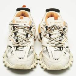 Pre Owned Balenciaga White Mesh and Faux Leather Track Sneakers Size 37