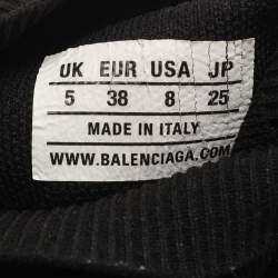 Pre Owned Balenciaga Black Knit Fabric Speed Trainer High Top Sneakers Size 38