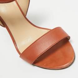 Pre Owned Balenciaga Brown Leather Ankle Strap Sandals Size 39