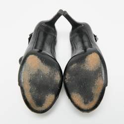 Pre Owned Balenciaga Black Leather Slingback Sandals Size 39