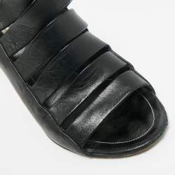 Pre Owned Balenciaga Black Leather Slingback Sandals Size 39