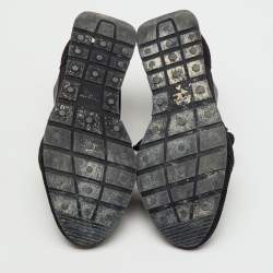 Pre Owned Balenciaga Black Mesh, Fabric and Leather Race Runner Low Top Sneakers Size 39