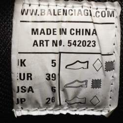 Pre Owned Balenciaga Black Faux Leather and Mesh Track Sneakers Size 39