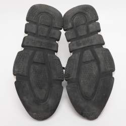 Pre Owned Balenciaga Grey Knit Fabric Speed Trainer Lace Up Sneakers Size 40