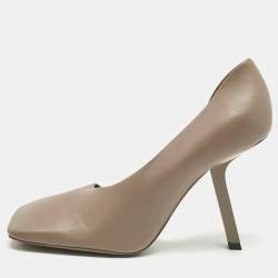 Pre Owned Balenciaga Beige Leather Void D'orsay Pumps Size 38.5