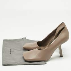 Pre Owned Balenciaga Beige Leather Void D'orsay Pumps Size 38.5