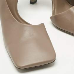 Pre Owned Balenciaga Beige Leather Void D'orsay Pumps Size 38.5