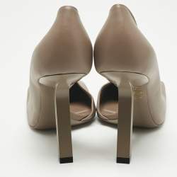 Pre Owned Balenciaga Beige Leather Void D'orsay Pumps Size 38.5