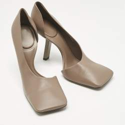 Pre Owned Balenciaga Beige Leather Void D'orsay Pumps Size 38.5