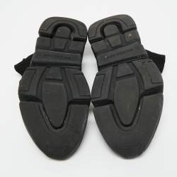 مملوكة مسبقًا Balenciaga Black Knit Fabric Speed Trainer High Top Sneakers Size 39