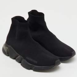 Pre Owned حذاء رياضي بالنسياغا سبيد 2.0 قماش تريكو أسود مقاس 38