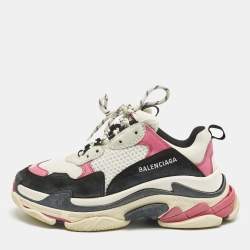 Pre Owned Balenciaga Multicolor Mesh and Nubuck Leather Triple S Lace Up Sneakers Size 40