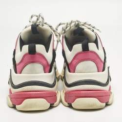 Pre Owned Balenciaga Multicolor Mesh and Nubuck Leather Triple S Lace Up Sneakers Size 40