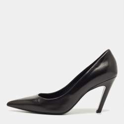 Pre Owned Balenciaga Black Leather Knife Pumps Size 38