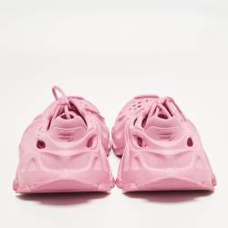 Pre Owned Balenciaga Pink Rubber HD Lace Up Sneakers Size 40