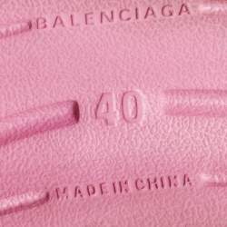 Pre Owned Balenciaga Pink Rubber HD Lace Up Sneakers Size 40