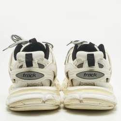 Pre Owned Balenciaga White Leather and Mesh Track Lace Up Sneakers Size 37
