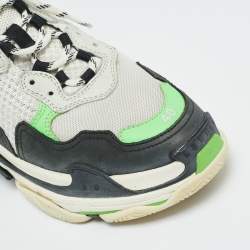 Pre Owned Balenciaga Multicolor Leather and Mesh Triple S Sneakers Size 40