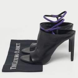 Pre Owned Balenciaga Black Leather Glove Ankle Boots Size 41