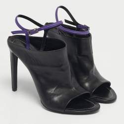 Pre Owned Balenciaga Black Leather Glove Ankle Boots Size 41