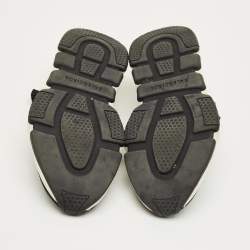 Pre Owned Balenciaga Black/White Knit Fabric Allover Logo Speed Trainer Sneakers Size 37