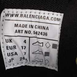 Pre Owned Balenciaga Yellow Mesh and Faux Leather Track Sneakers Size 37