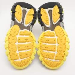 Pre Owned Balenciaga Yellow Mesh and Faux Leather Track Sneakers Size 37