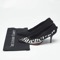 Pre Owned Balenciaga Black Fabric Knife Pointed Toe Pumps Size 35.5