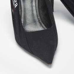 Pre Owned Balenciaga Black Fabric Knife Pointed Toe Pumps Size 35.5