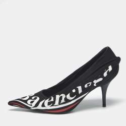 Pre Owned Balenciaga Black Fabric Knife Pointed Toe Pumps Size 35.5