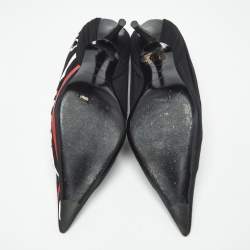 Pre Owned Balenciaga Black Fabric Knife Pointed Toe Pumps Size 35.5