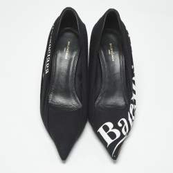 Pre Owned Balenciaga Black Fabric Knife Pointed Toe Pumps Size 35.5